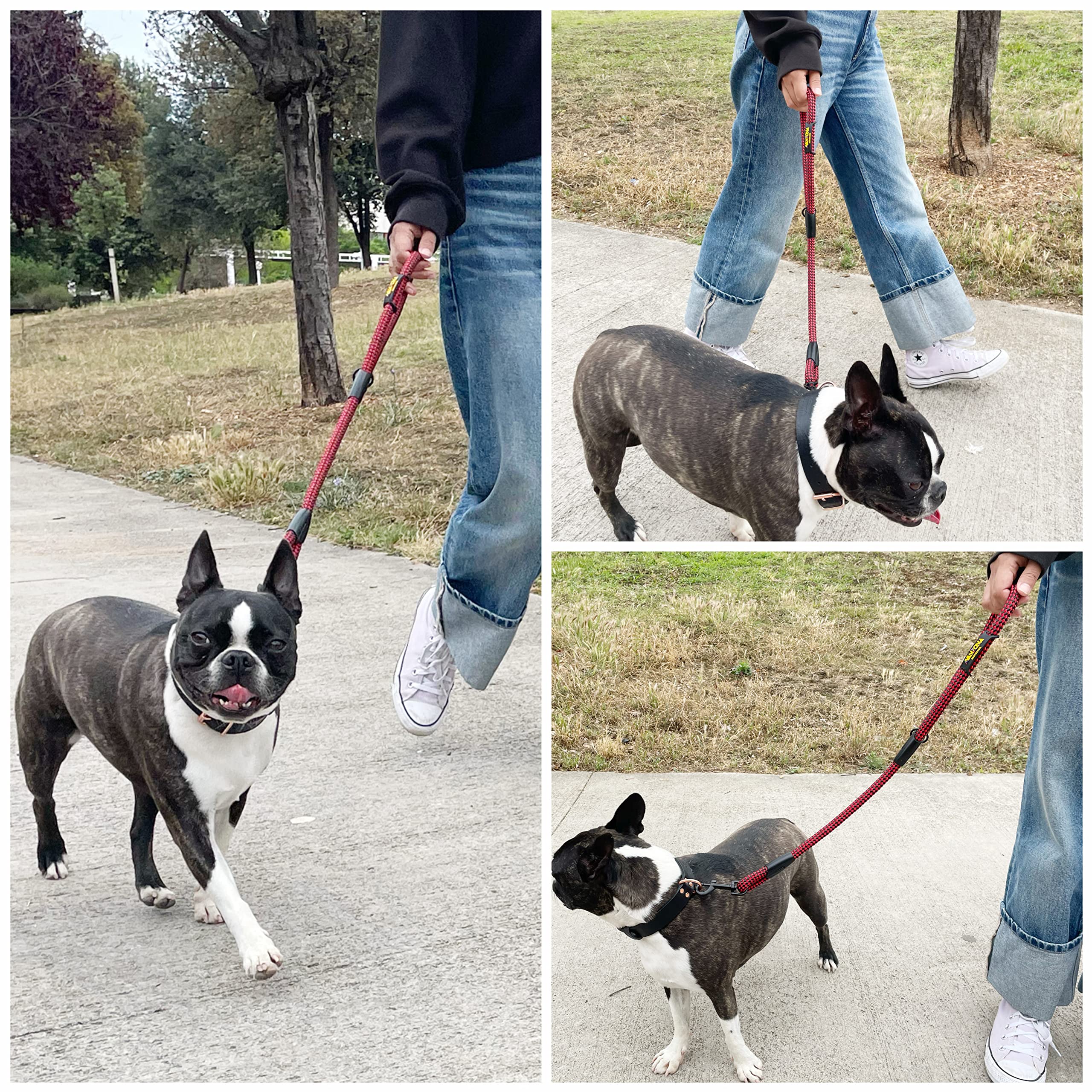 Anti Pull and Short Rope Lead for Small Medium and Large Dogs. Made in Spain. 60cm. Red&Black - Image 3