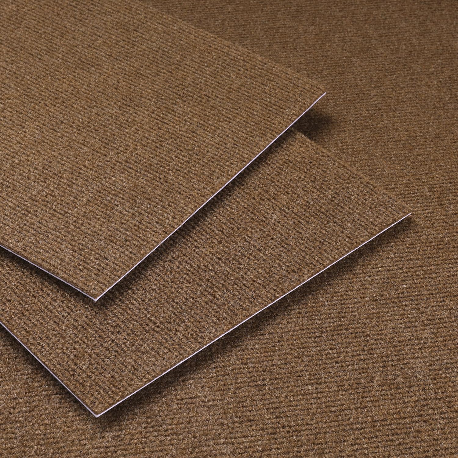 Decotalk Carpet Tiles Peel and Stick Dark Brown Carpet Tile 15-Sheet Carpet Squares 12"x12" Carpet Tiles with Padding Brown Carpeting Adhesive Stick on Floor 15 PCS Brown