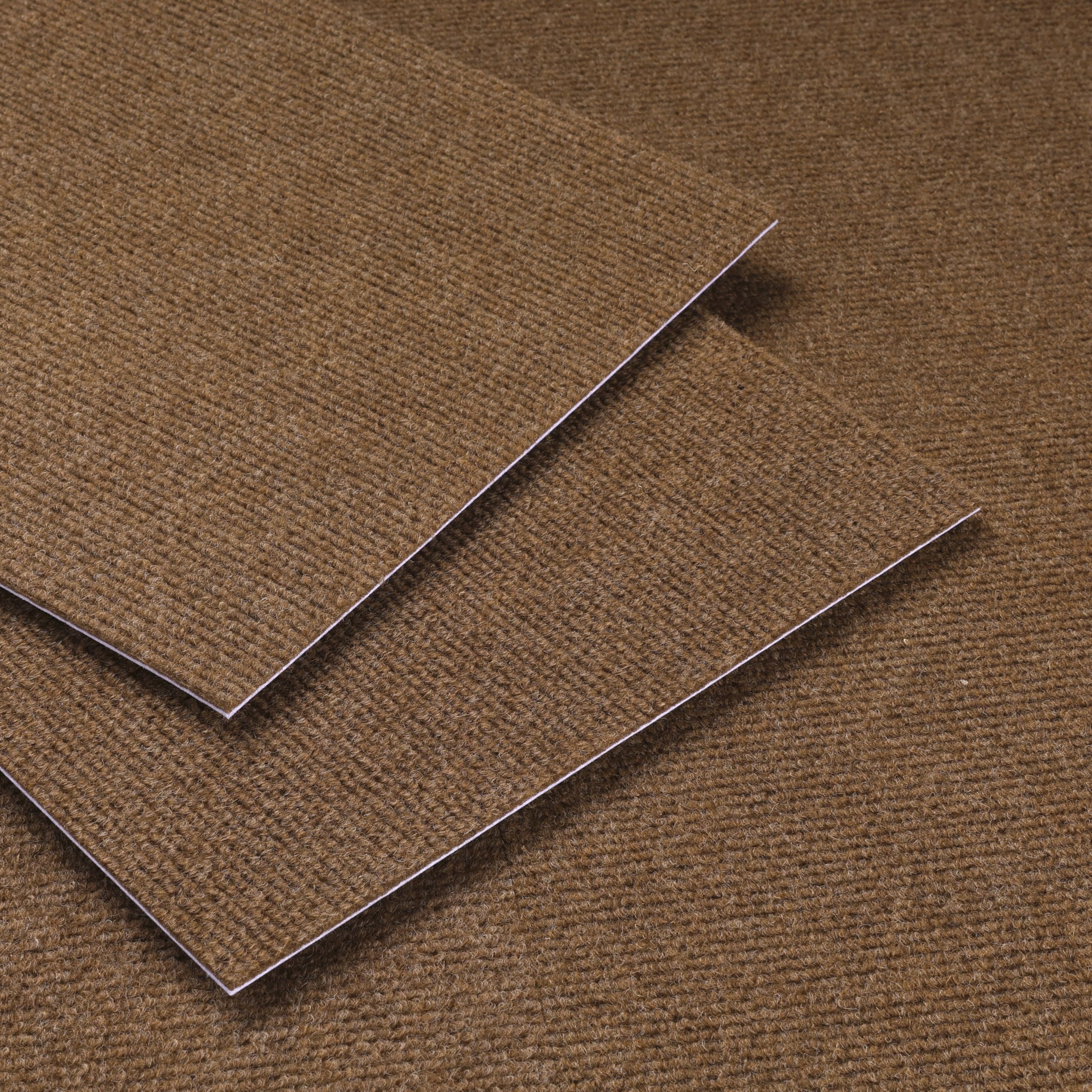 Decotalk Brown Carpet Tiles Adhesive Carpet Tiles with Padding 12x12 Inch Self Adhesive Carpeting Tile for Bedroom Basement 3-Sheet Dark Brown Carpeting Flooring Peel and Stick