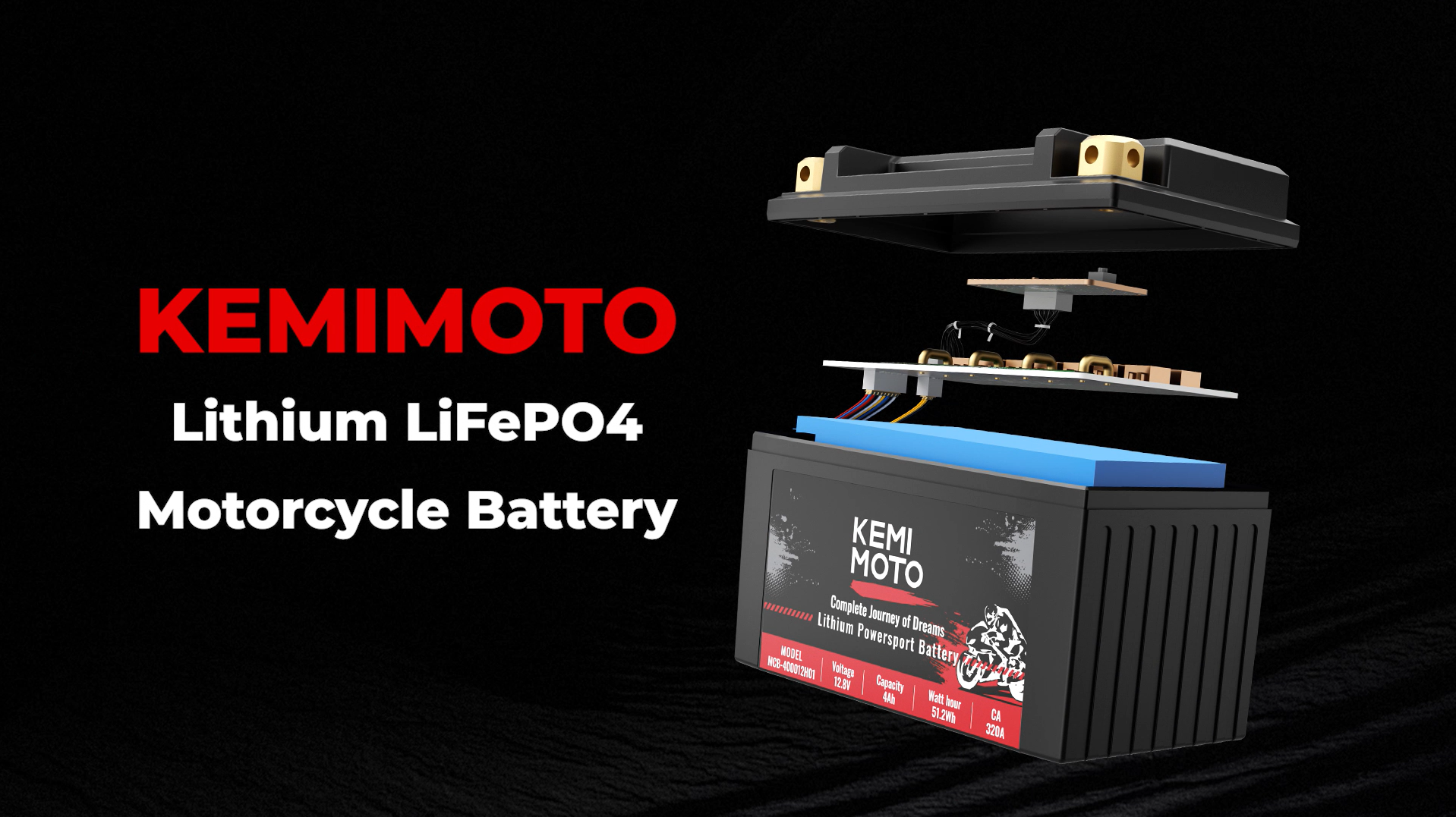 Amazon.com: KEMIMOTO Lithium Motorcycle Battery YTX15L-BS