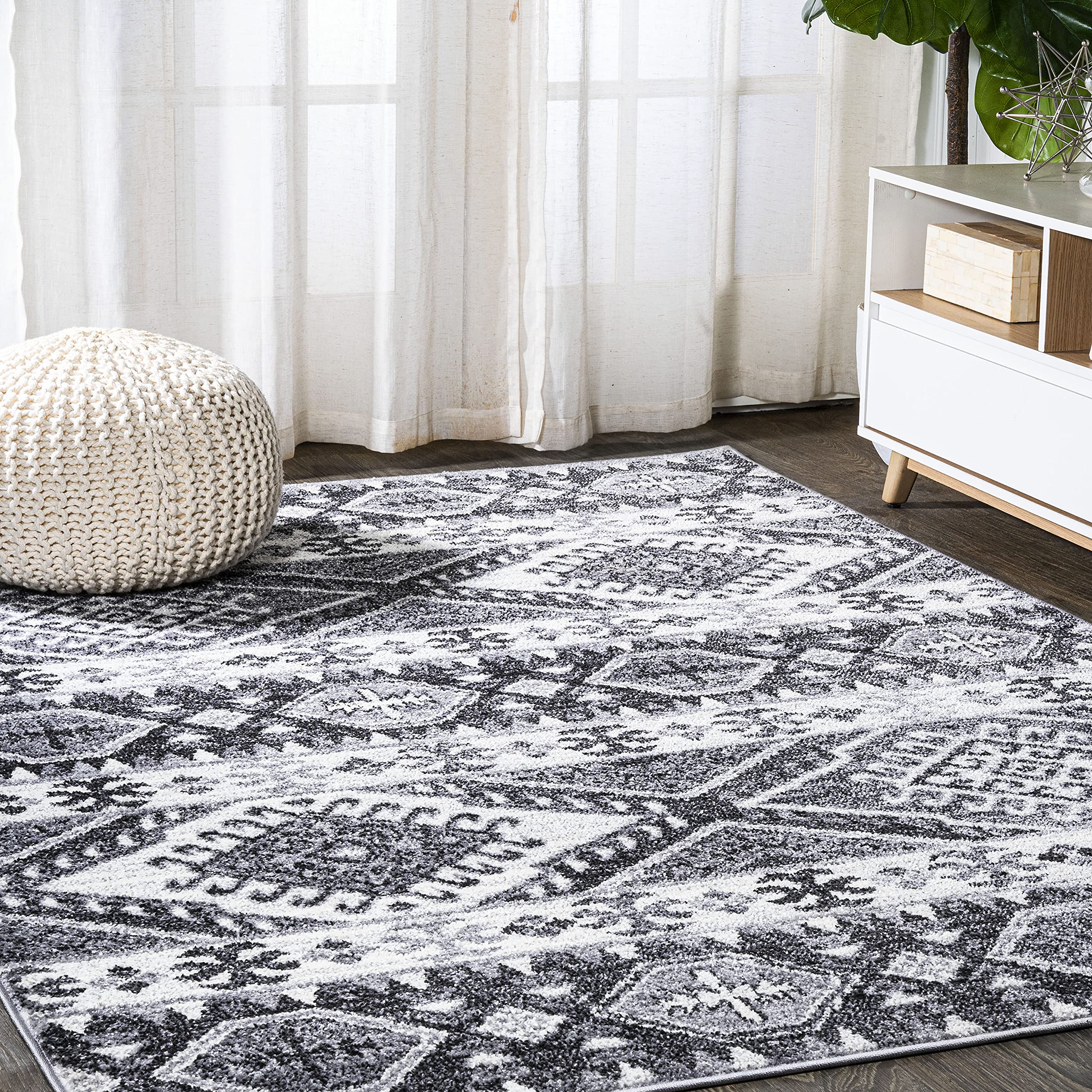 Eyely HOM500A-5 Moroccan Hype Sura Modern Kilim Geometric Indoor Area Rug Bohemian;Vintage;Casual, Bedroom, Kitchen, Living Room, Easy-Cleaning,