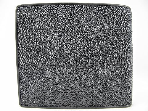 Miniatura 3 de Cartera de identificación de tarjeta de crédito extraíble de piel de Stingray genuina, color negro, Negro -, Bifold