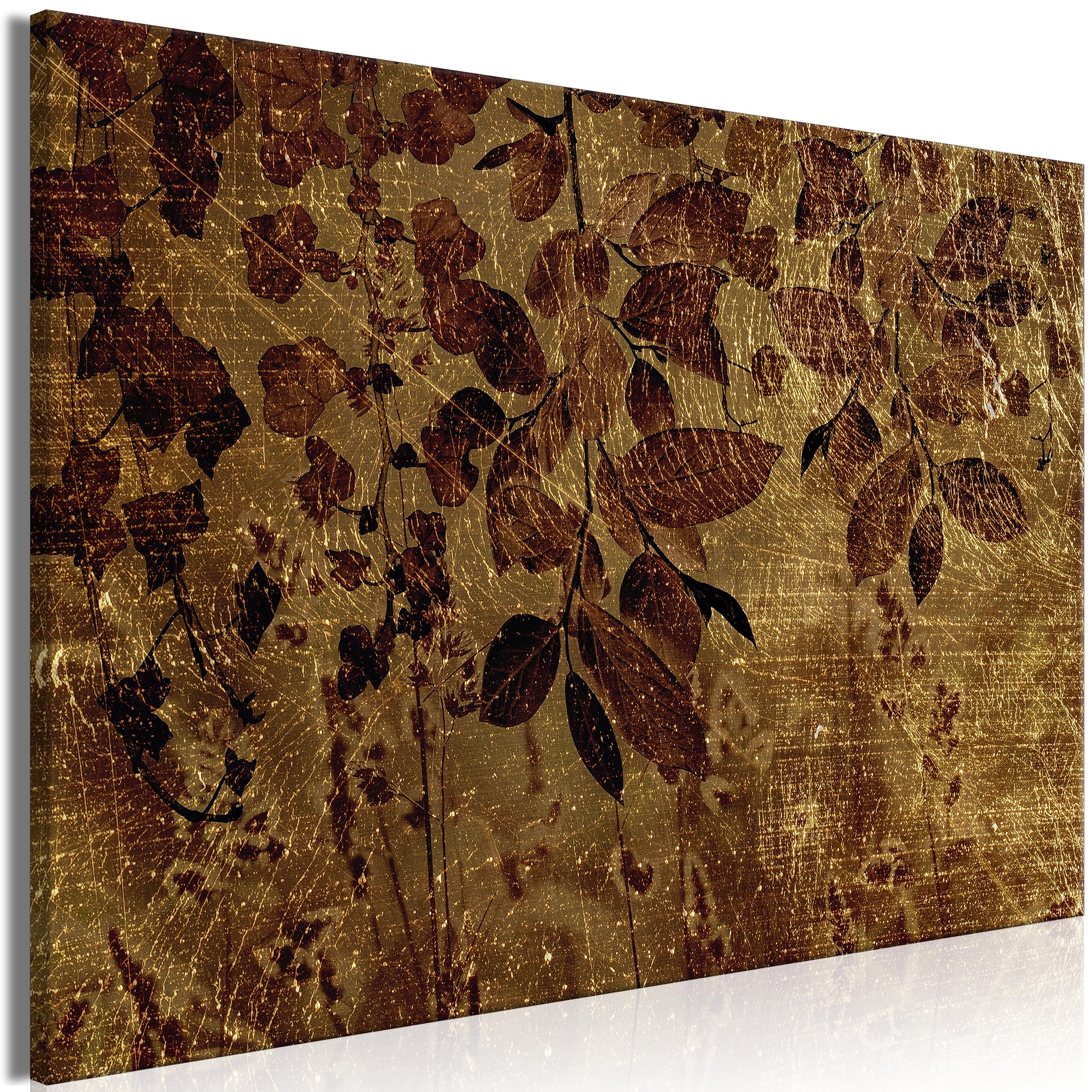 artgeist Acoustic Canvas Wall Art Print 35x24 in - 1pcs Picture with Acoustic Foam Sound Print Artwork Room Acoustics Soundproofing Leaves Botanical Abstract b-C-10356-b-a