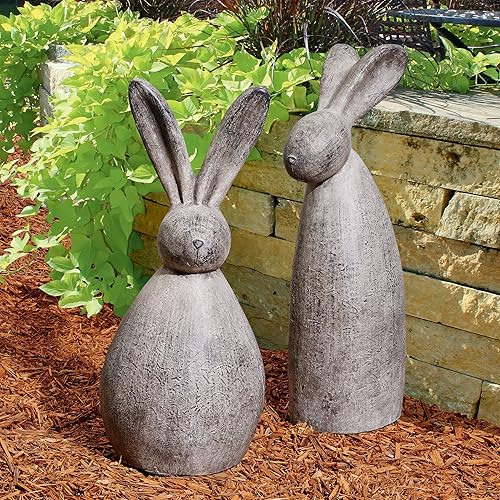 Miniatura 5 de Design Toscano FU83242 Big Burley Bunny Stan The Rabbit Garden Statue, acabado de piedra gris