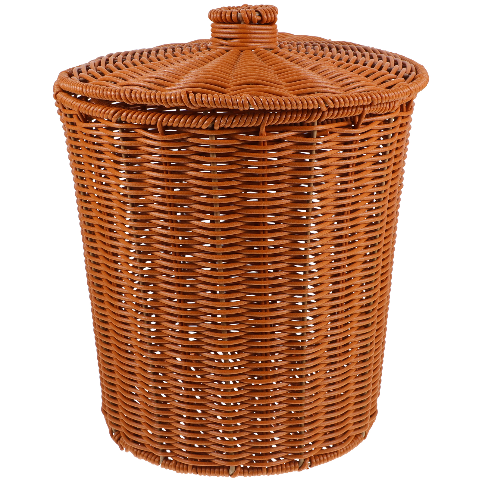 Caneca de Basura Redonda de Rattan con Tapa miniatura 7