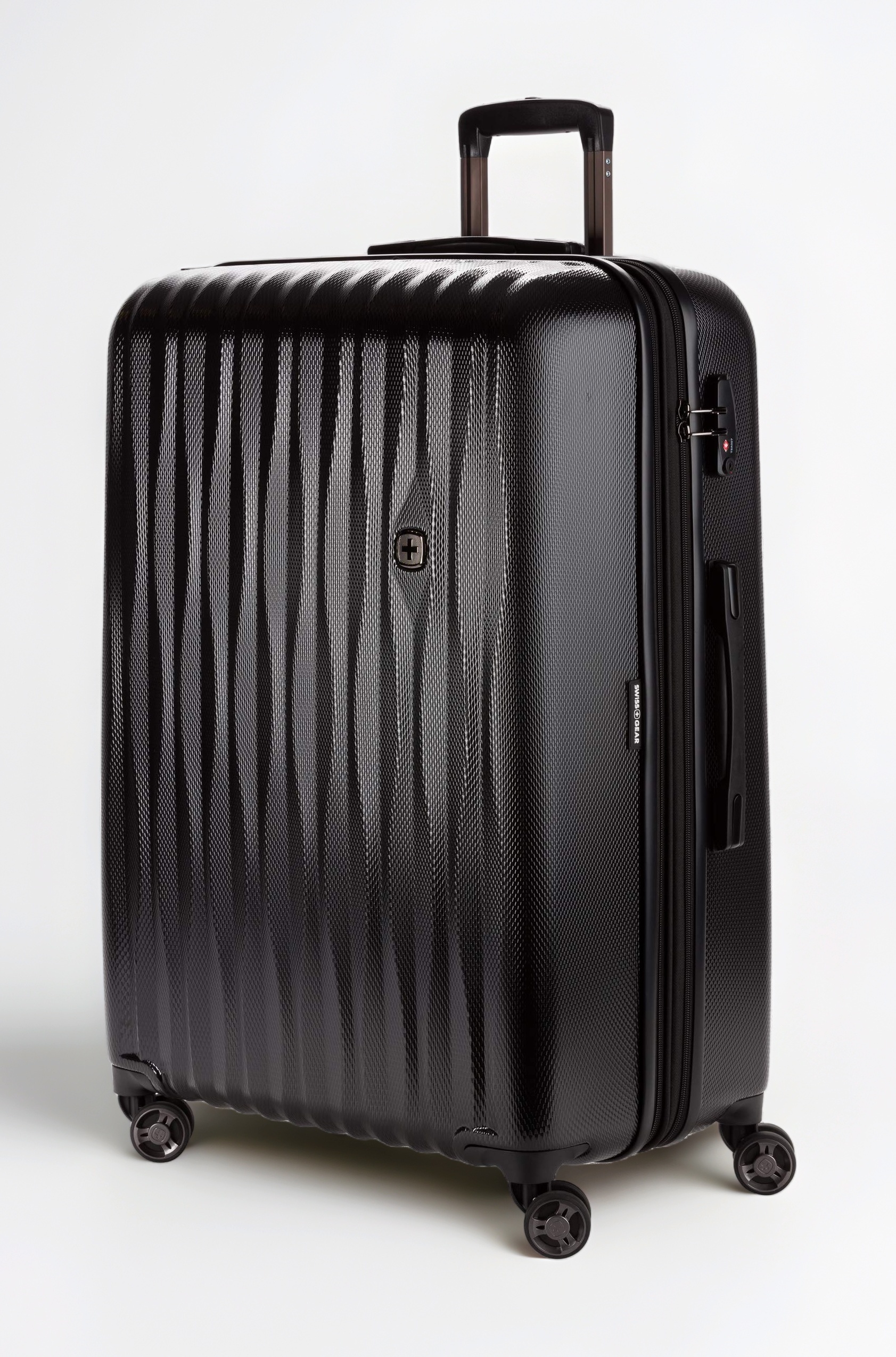 SwissGear 7272 Energie Hardside Expandable Luggage with Spinner Wheels, Black, Checked-Large 27-Inch, 7272 Energie Hardside Expandable Luggage With Spinner Wheels