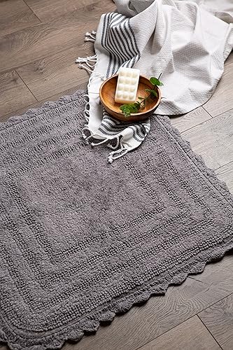 Miniatura 6 de DII Crochet Collection. Tapete de baño reversible, cuadrado, 60,9 x 60,9 cm, gris