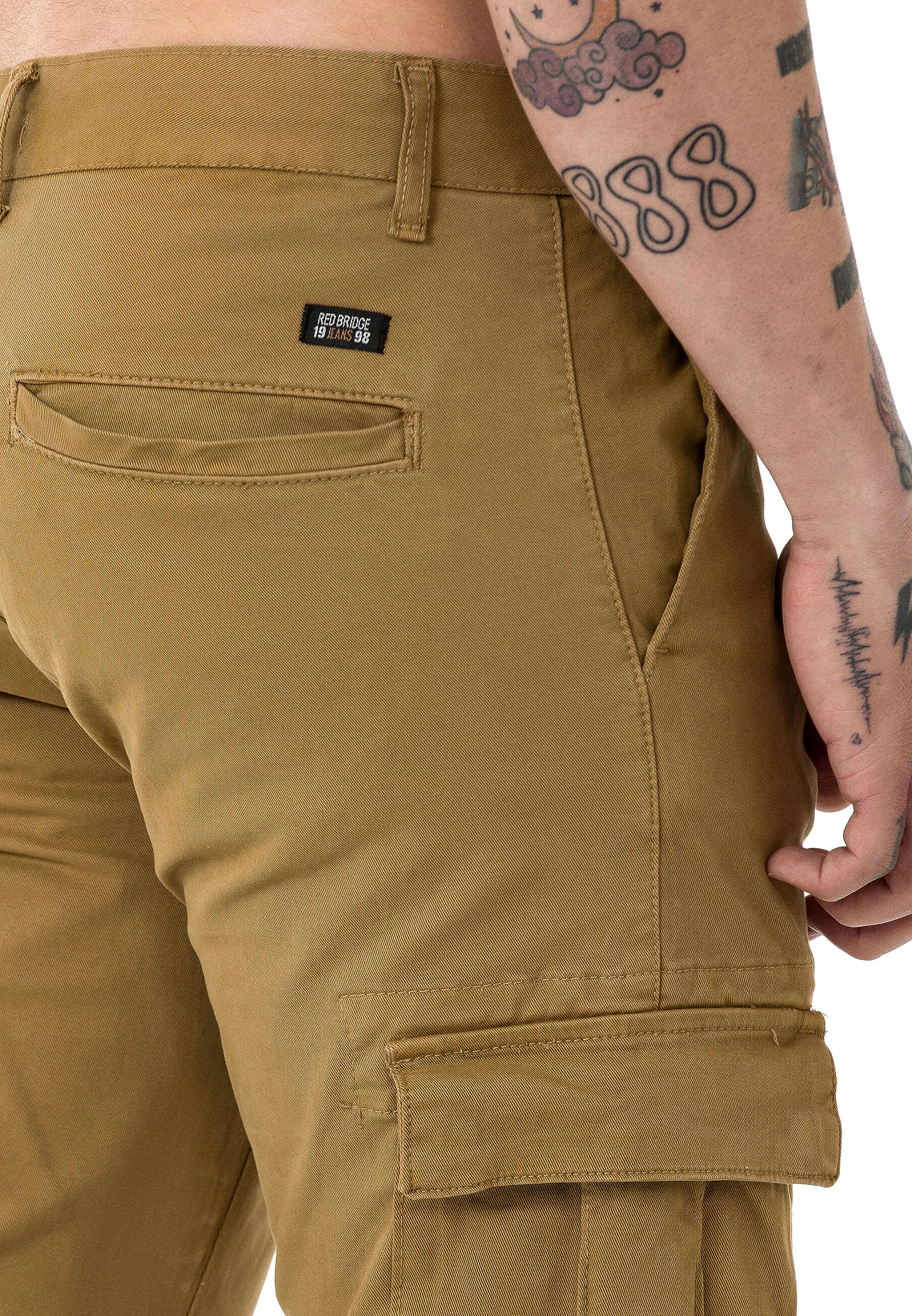 Red Bridge - Pantalones cargo chinos básicos de algodón para hombre