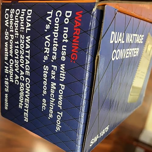 Miniatura 3 de Simran Convertidor de voltaje de viaje internacional de 1875 vatios para productos de 110 V EE. UU. en países de 220 V/240 V. Ideal para secadores