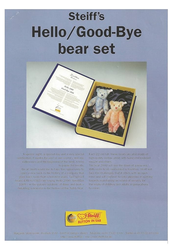 シュタイフ ティディベア Hello 2000 Good-Bye 1999 Amazon.com