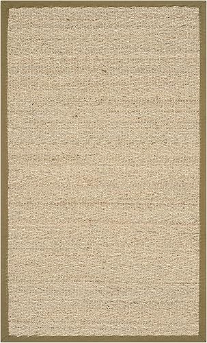Miniatura 162 de Safavieh Colección de fibra natural NF115P - Alfombra (fibra natural), color gris, Fibras naturales beige, (Natural/Beige),Natural/Negro,Natural