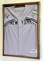 Vista 3 de Vitrina con marco de jersey de fútbol con 98% de protección UV, acabado cereza