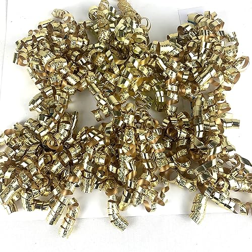 Miniatura 2 de Worlds Lazos rizados dorados para envolver regalos, lazos de 5 pulgadas (paquete de 6)