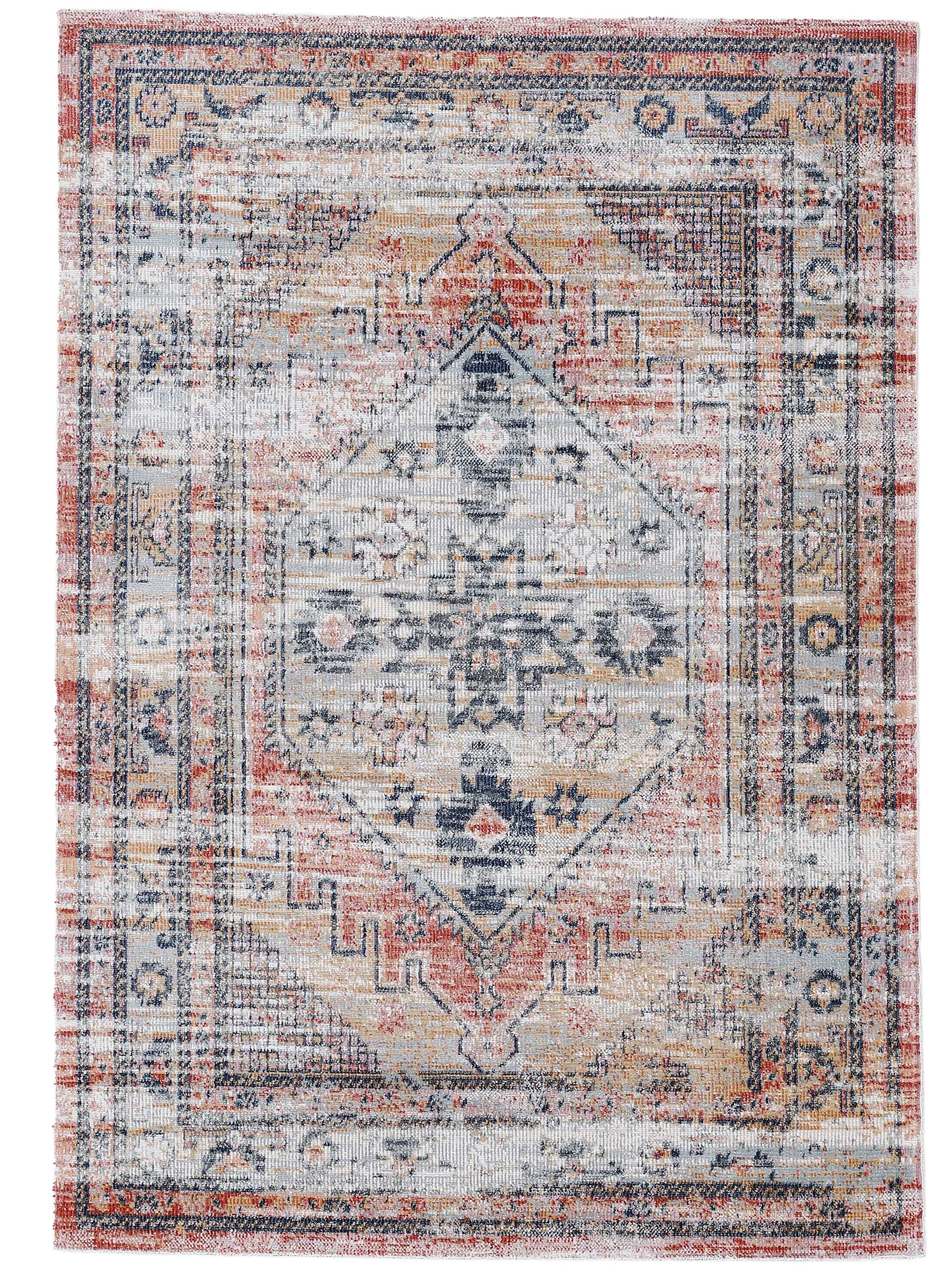 carpetfine Flachgewebeteppich Omen Orange 120x170 cm | Moderner Teppich für Wohn- und Schlafzimmer