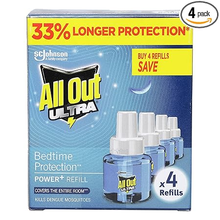 All Out Ultra Mosquitoes Liquid Refill - 45ml (4 Refills pack)