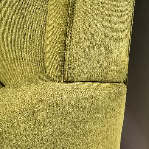 Miniatura 4 de Archibald Silla moderna, acolchada, con apoyabrazos, estilo de mediados de siglo., Verde