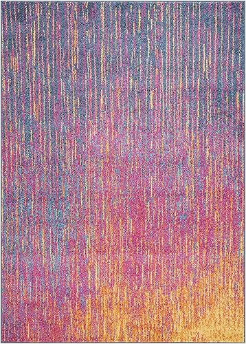 Nourison Passion Abstract - Alfombra de 2 pies 2 pulgadas x 7 pies 6 pulgadas, fácil de limpiar, no se desprende, para dormitorio, sala de estar, disponible en Yaxa Peru