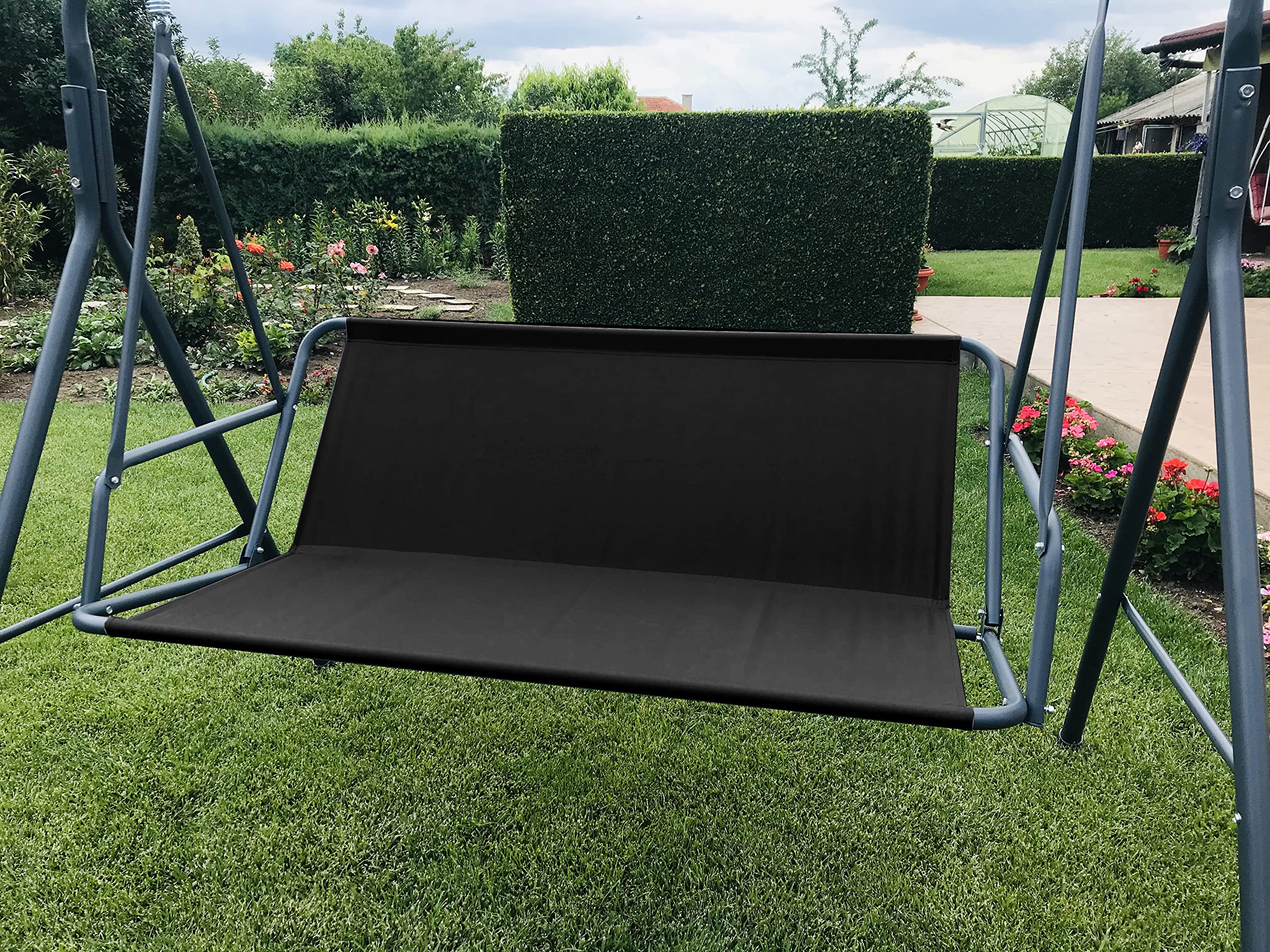 Housse de rechange pour balancelle de jardin - Noir - 138 x 50 x 50 cm
