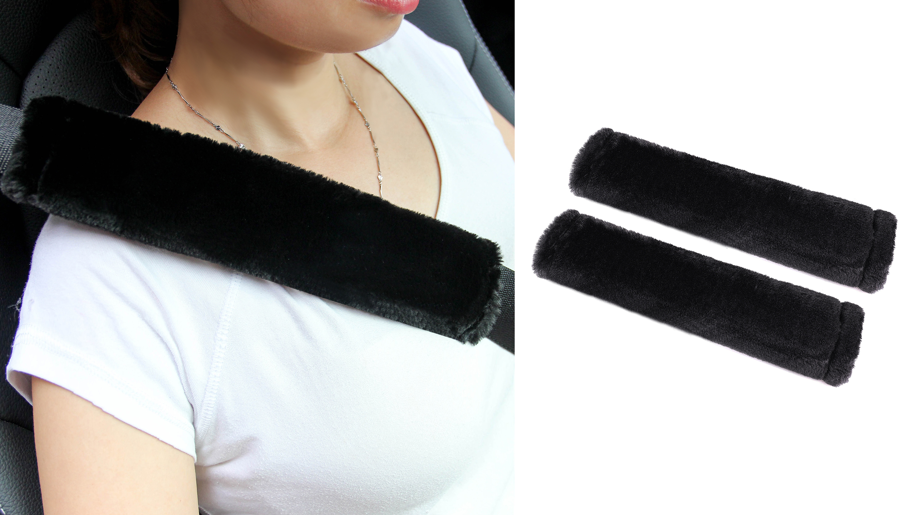 Horeset Grey Wolf Print Seat Belt Shoulder Pads - 2 Pack Soft Seatbelt Covers, Universal Fit For Cars, SUVs, Trucks