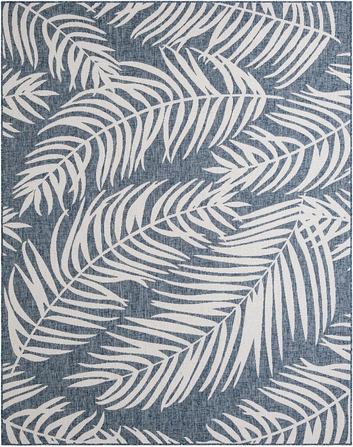 Unique Loom Outdoor Botanical Collection Area Rug - Palm (4' 1" x 6' 1" Rectangle, Charcoal Ivory/ Gray)