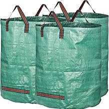 GardenMate 3 عبوات 80 جالونًا من أكياس نفايات الحدائق القابلة لإعادة الاستخدام H33، D26 بوصة - أكياس نفايات الفناء