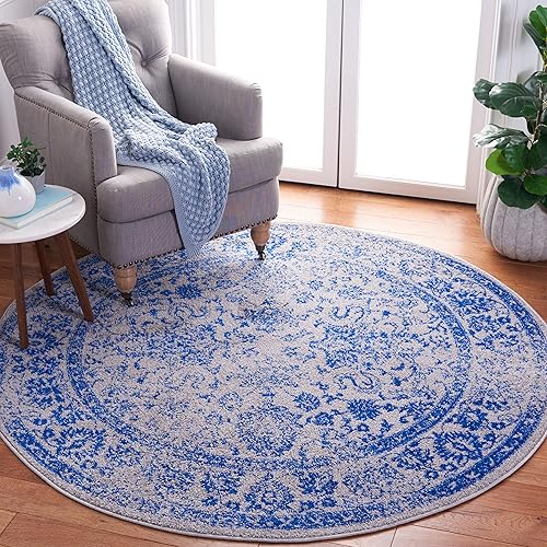 Miniatura 54 de Safavieh colección Adirondack - Alfombra de área, 8 x 10 pies, gris pizarra y marfil, diseño oriental desgastado, no desprende pelusa, fácil