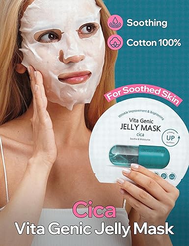 Miniatura 2 de BANOBAGI Vita Genic Jelly Cica Face Masks Beauty w/Essence & 11 Vitamin Complex | Korean Face Mask Skin Care Sheet | Moisturizing Face Mask Facial