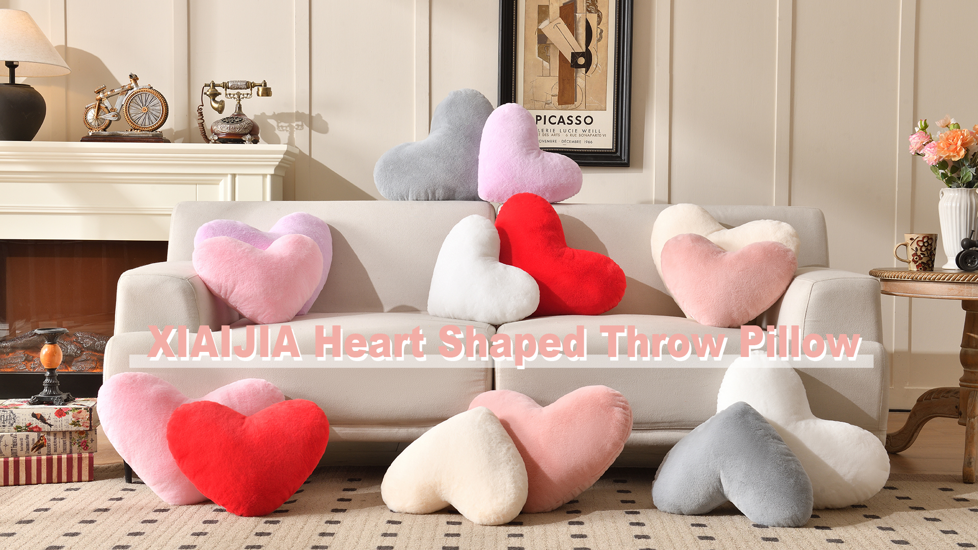 Amazon.com: XIAIJIA Heart Pillow Red Heart Shaped Pillow Soft