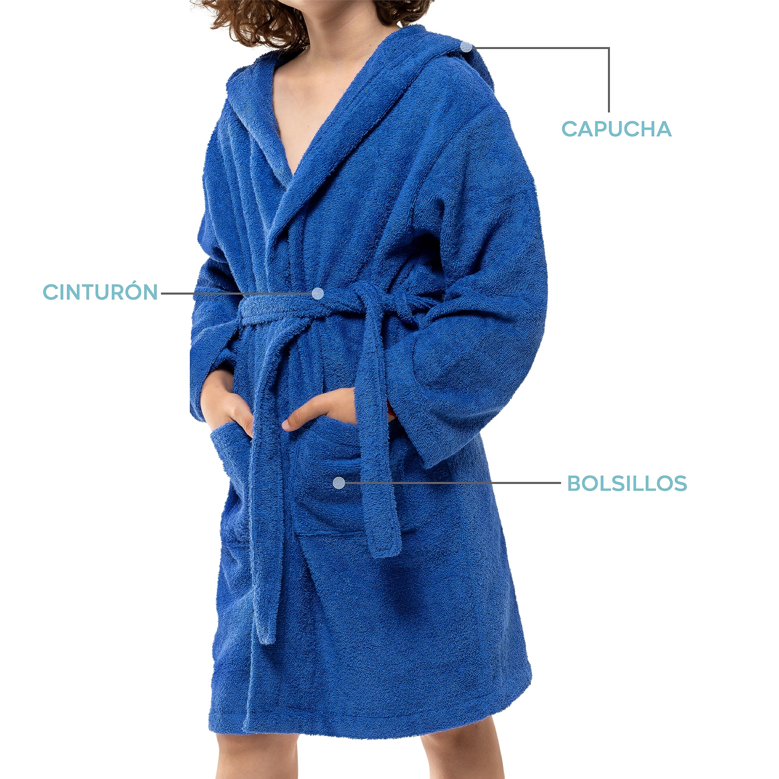 Twinzen Bata Niño y Niña Adolescente con Capucha, 100% Oeko Tex, Bata Niño Invierno Adolescente - Tejido Esponja Batin Niño y Niña de Baño Ultra Suave y Absorbente