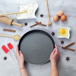 Tart & Quiche Pan with Removable Bottom | Non-Stick Loose Bottom Pans, Bakery Essential (10 inch)
