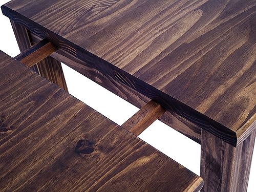 B.R.A.S.I.L.-Möbel TableChamp - Extensiones expandibles para sala de estar (19,7 x 35,4 pulgadas), madera maciza antigua de pino aceitado