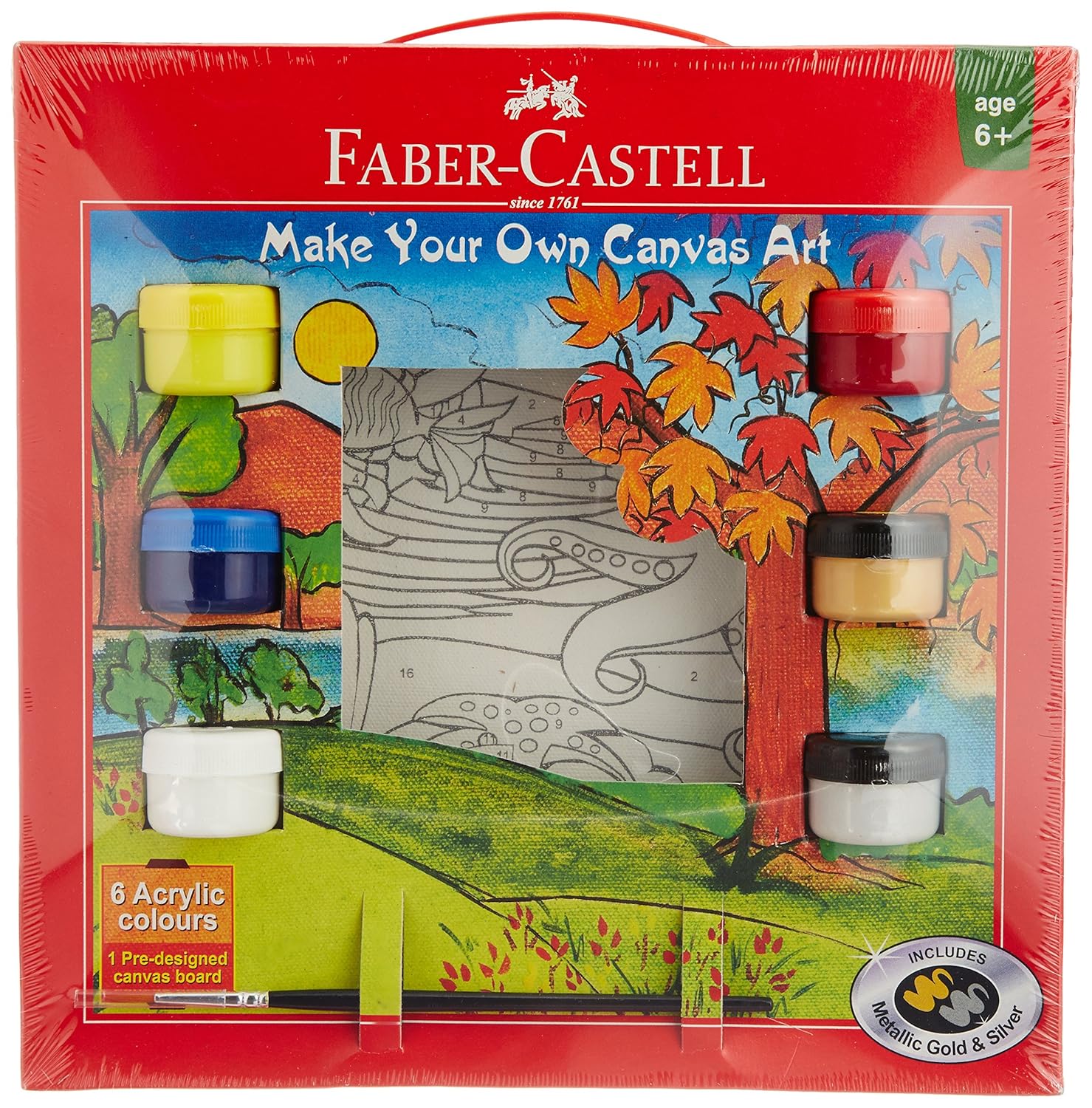 FaberCastell Make Your Own Canvas Art Kit, Aqua 6 Shades Amazon.in