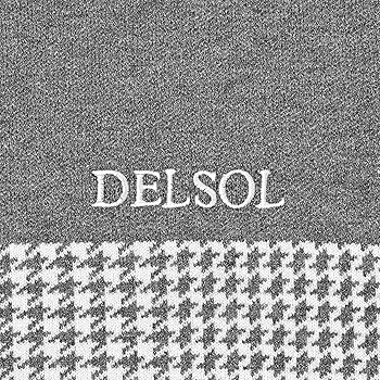 デルソル　タートルネック セーター L グレー チェック柄 デルソルゴルフ DELSOL GOLF グレンチェック柄タートルネックセーター