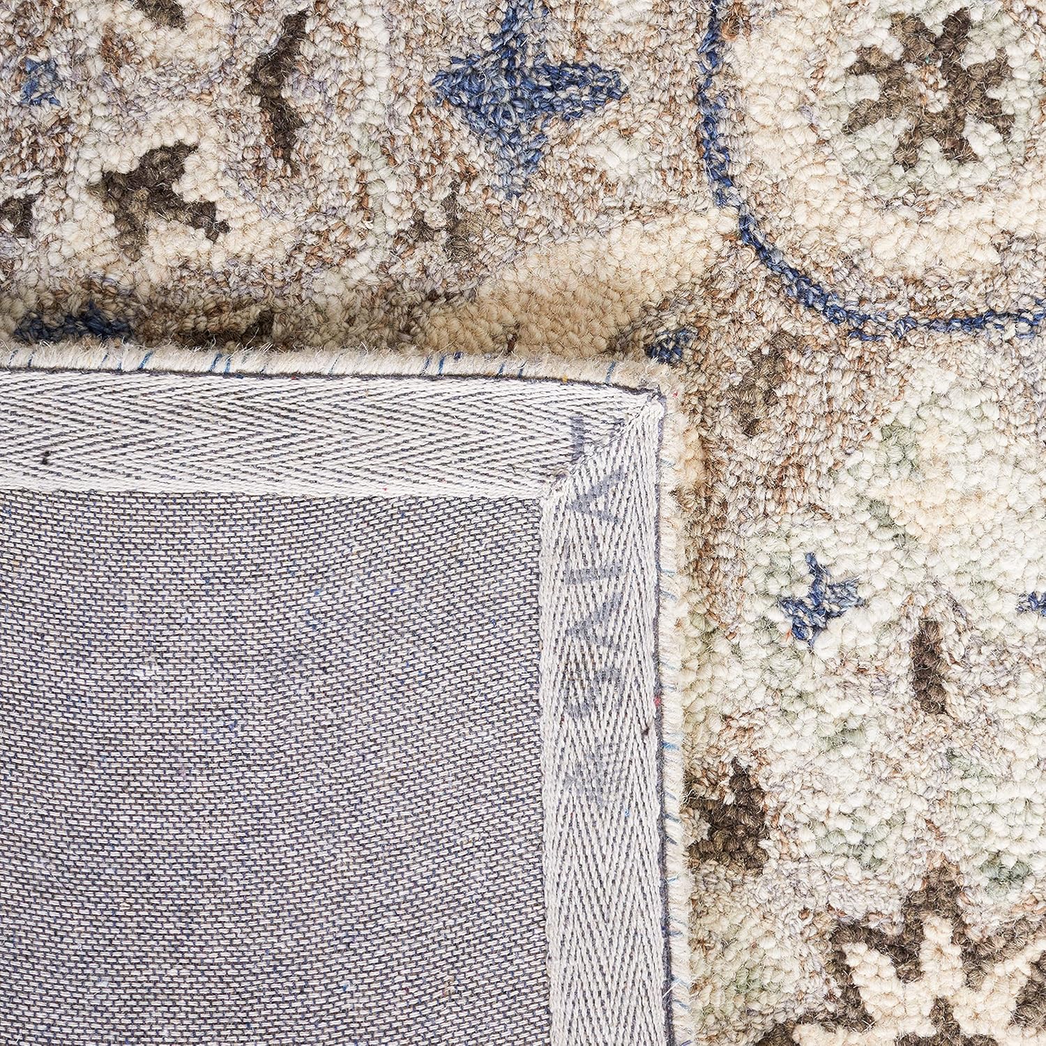 SAFAVIEH Aspen Collection Runner Rug - 2'3" x 9', Beige & Grey, Handmade Boho Wool, Ideal for High Traffic Areas in Living Room, Bedroom (APN141B)