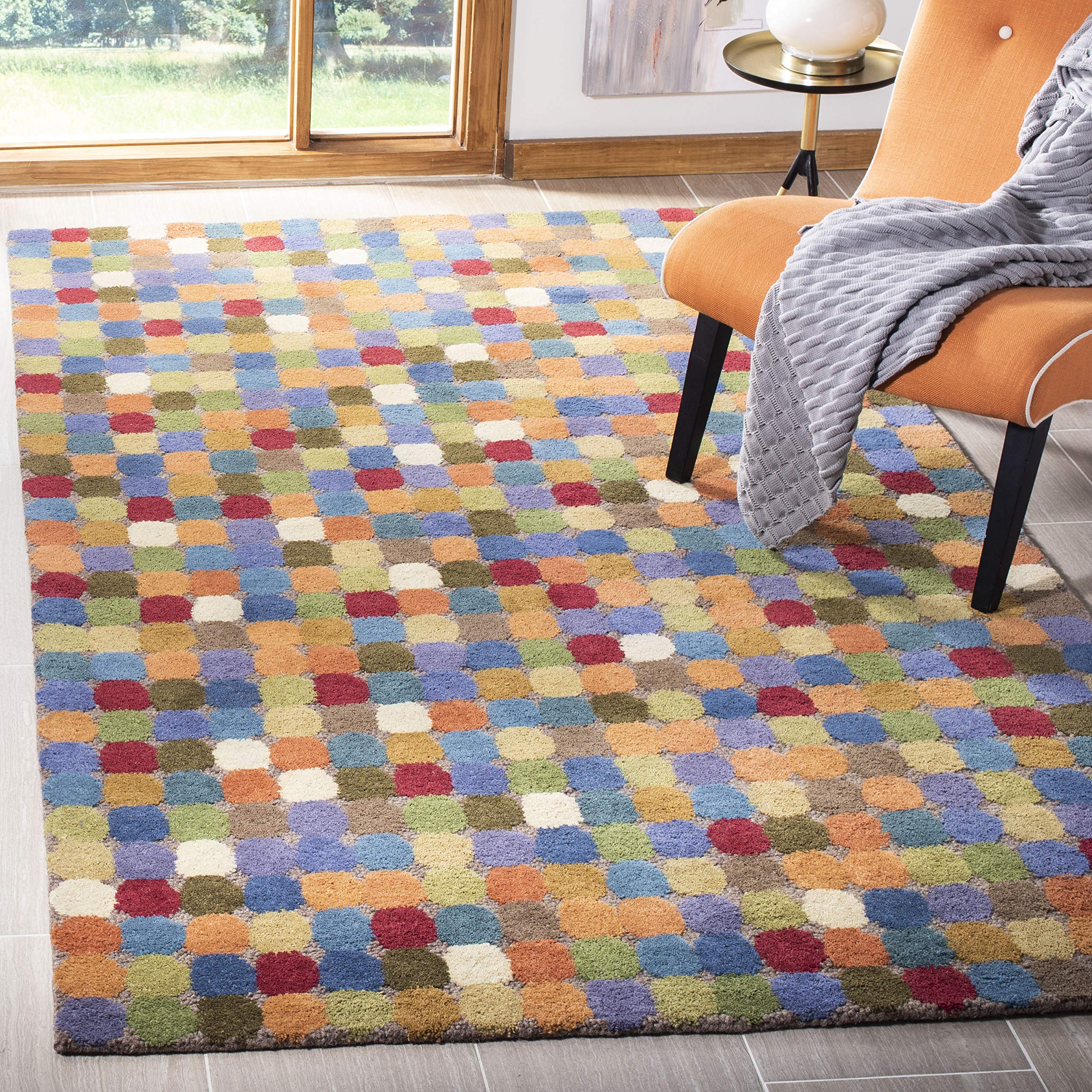 SAFAVIEH Soho Collection Area Rug - 5' x 8', Multi, Handmade Abstract Wool, Ideal for High Traffic Areas in Living Room, Bedroom (SOH922A)