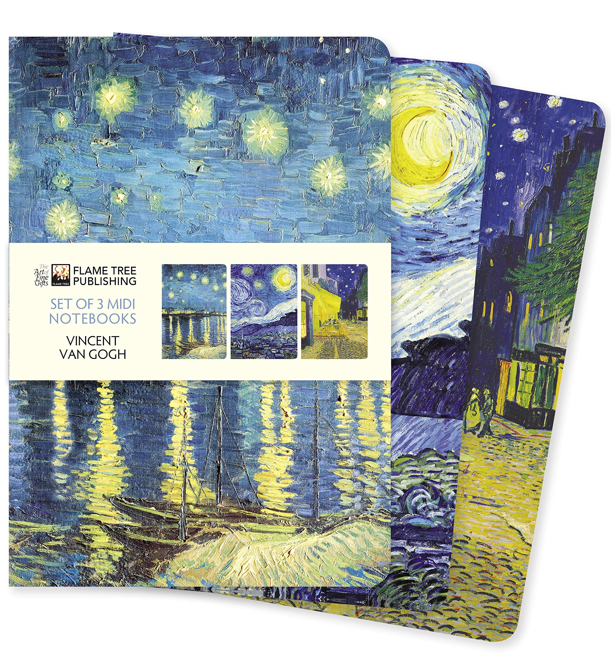 Flame Tree Gift Vincent van Gogh Set of 3 Midi Notebooks