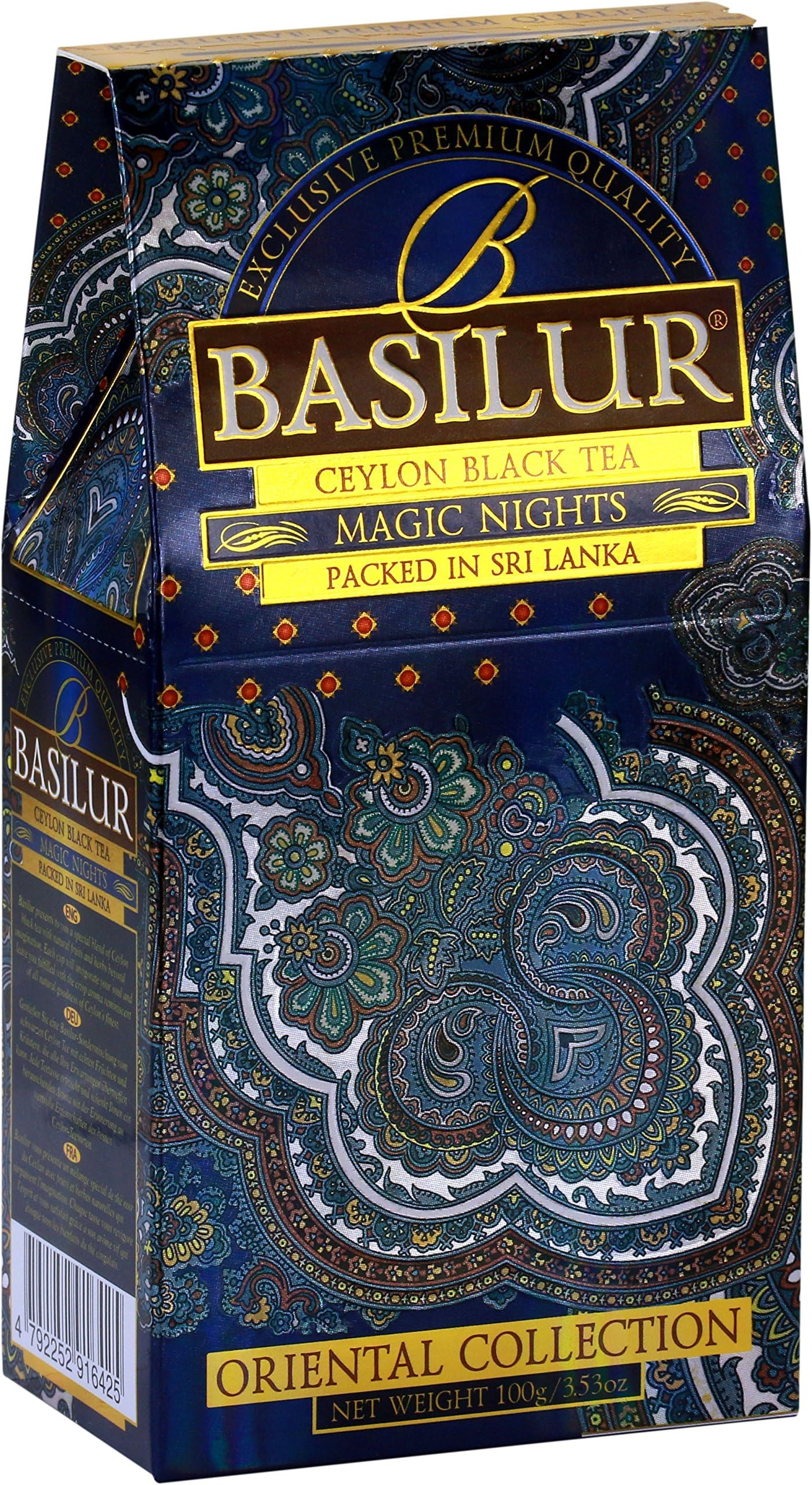 Basilur | "Magic Nights " Oriental Collection | Black Leaf Tea with cranberry and cornflower | 100g (3.52oz.) Per Pack