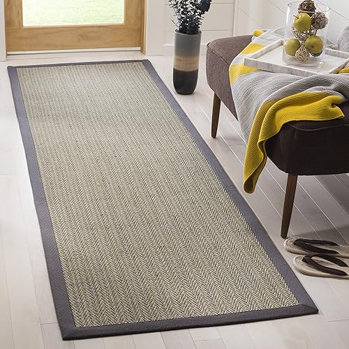 SAFAVIEH Natural Fiber Collection NF444A - Alfombra de pasillo de 2 pies 6 pulgadas x 14 pies, diseño de sisal en espiga de borde, fácil cuidado, SAFAVIEH Natural Fiber Collection NF444A - Alfombra de pasillo de 2 pies 6 pulgadas x 14 pies, diseño de sisal en espiga de borde, fácil cuidado,