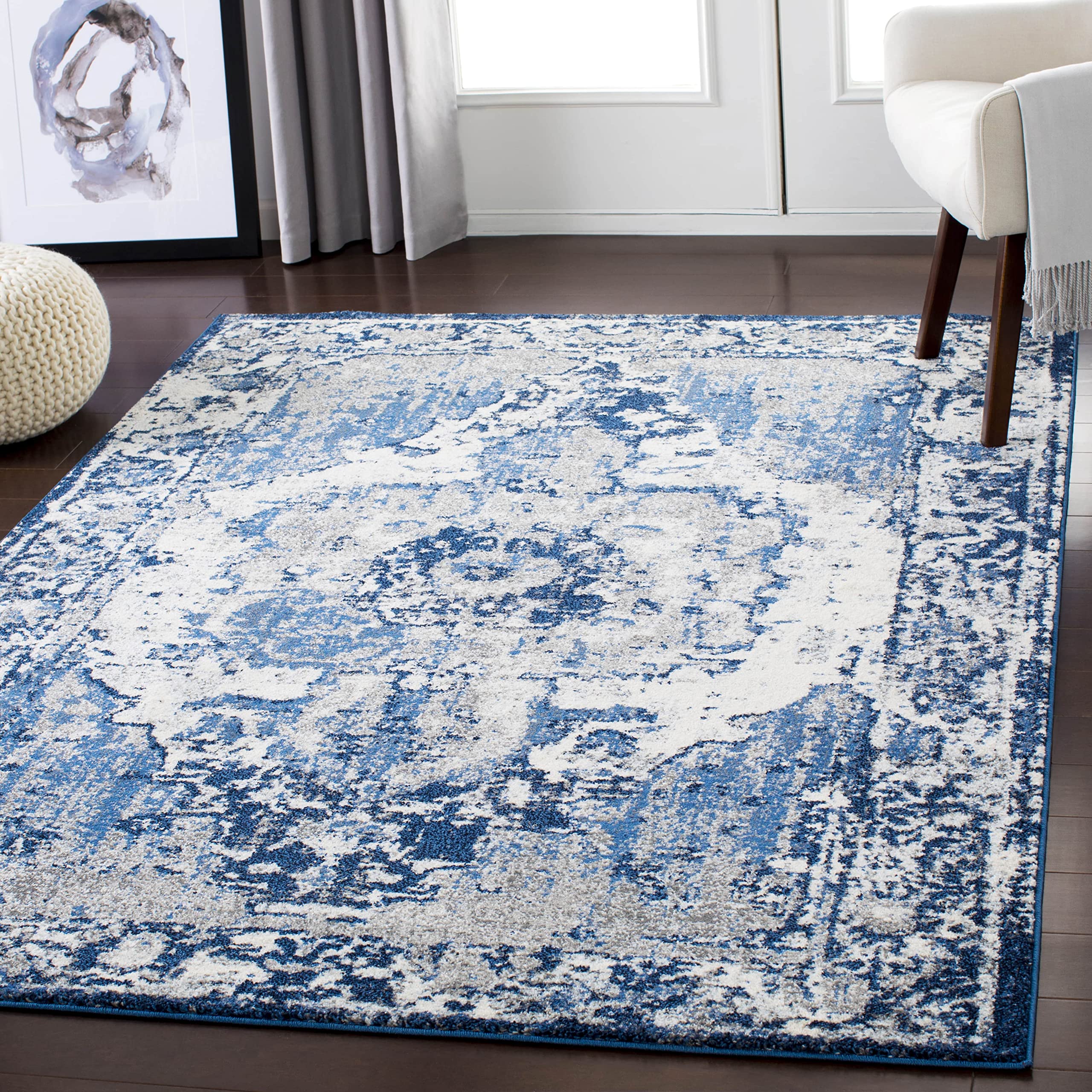 Mark Day Area Rugs 5x7 Bowen Traditional Navy Dark Blue Area Rug White Dark Blue Carpet for Living
