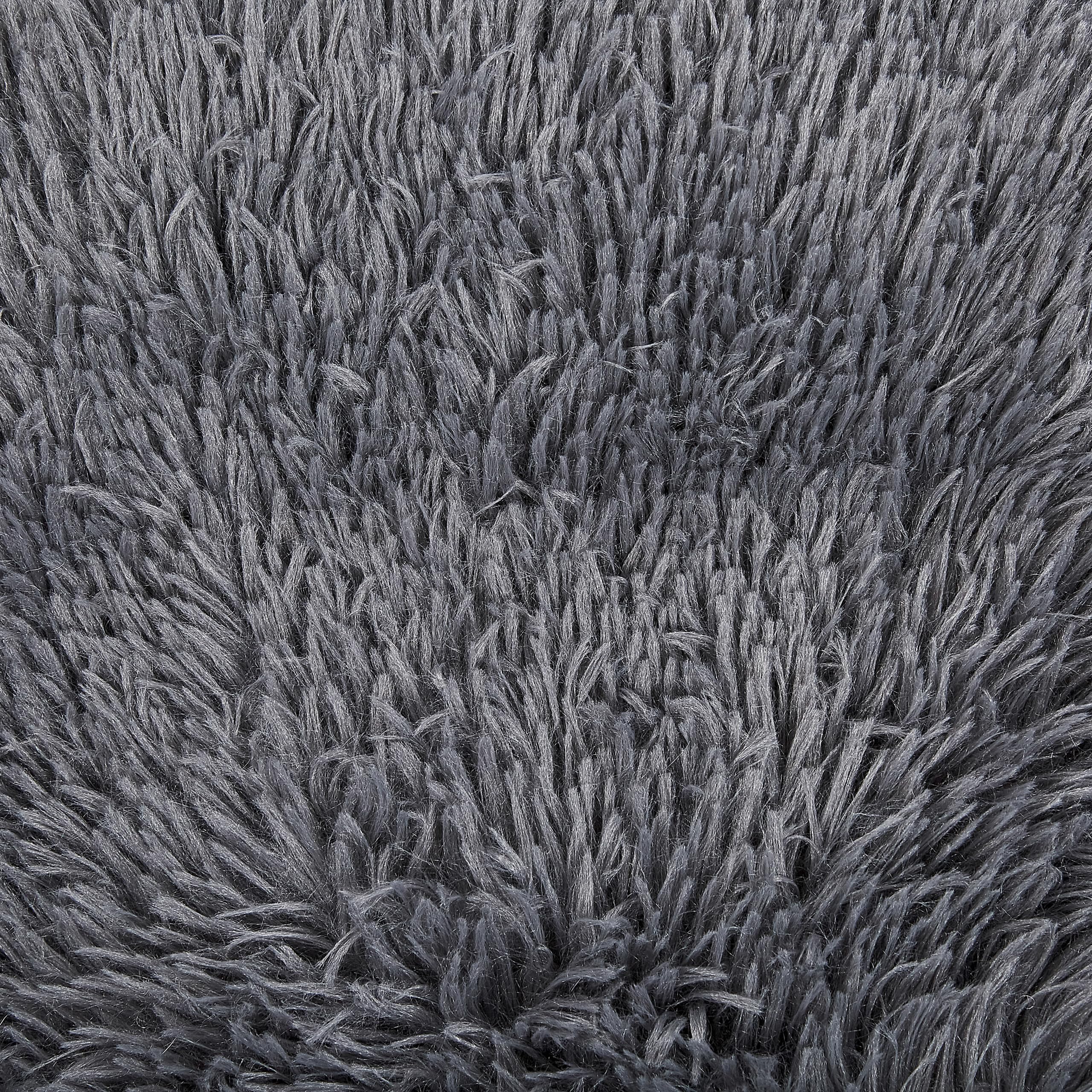 Cama para perro de pelo sintético gris oscuro 60 cm mascota gato suave Kulu