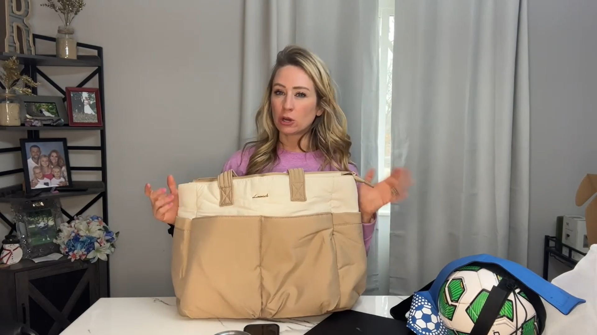 LOVEVOOK Puffer Tote Bag con 8 bolsillos y neceser miniatura 7