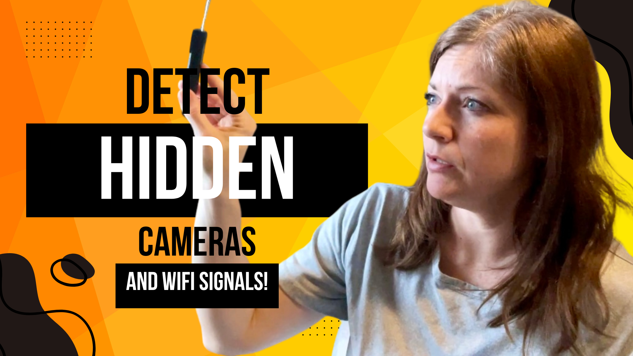 LawMate RD-10 in camera detection mode, showing red lights