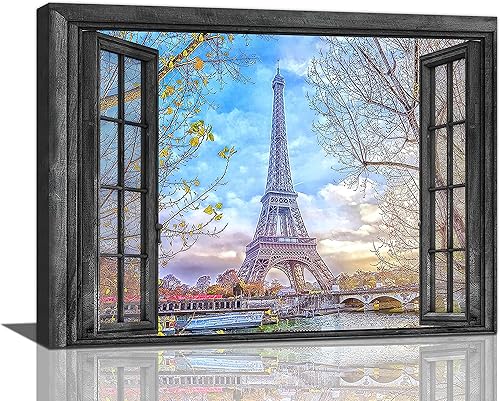 Arte de pared de la Torre Eiffel de París, cuadros de París, decoración de pared de la Torre Eiffel de París, arte moderno para decoración del
