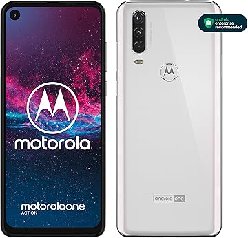 Motorola one action dual SIM smartphone 6 3 inch FHD display triple camera system 12 MP 5 MP dual camera 16 MP video mode 128 GB 4 GB Android 9 protective cover