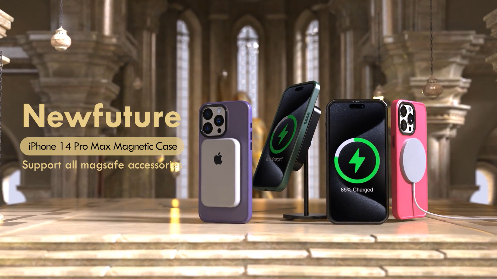 Newfuture Designed for iPhone 14 Pro Max Case with Magnetic [13 FT