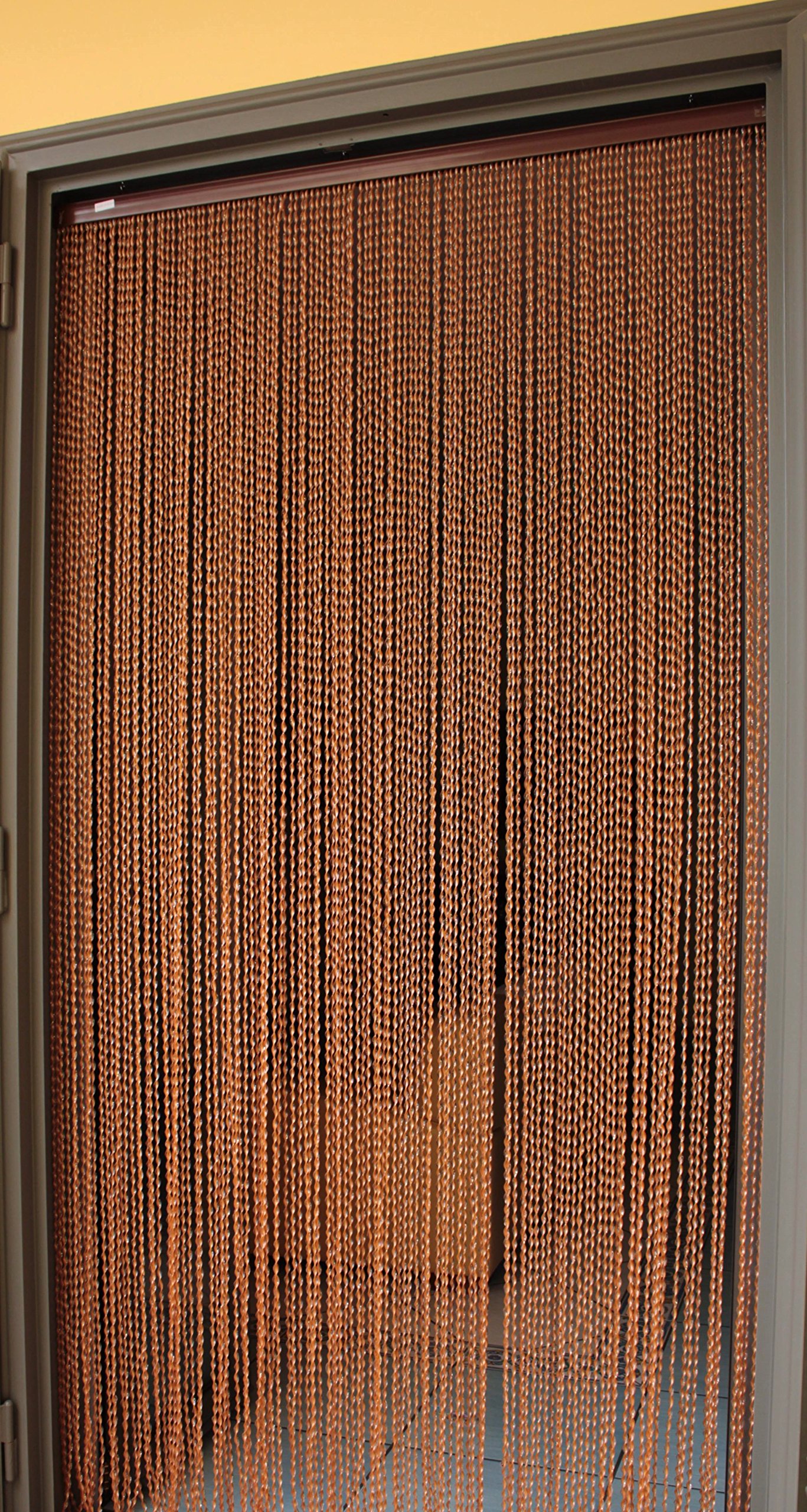 Rideau/Moustiquaire en PVC – modèle 21 - Bâtonnet D'ALUMINIUM - Made in Italy - Mesures Standard (90x200/100X220/120X230/130X240/150X250) - (100 X 220, BRONZE AVEC GLITTER OR [7])