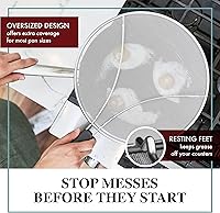 Vista 3 de BergKoch Protector de salpicaduras para sartén - 11.5 Pulgadas de acero inoxidable protector contra salpicaduras de grasa - Cubre salpicaduras