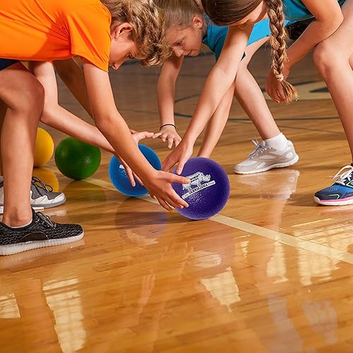 Vista 21 de Champion Sports Rhino Skin - Juegos de bolas de dodgeball de rebote bajo y individuales para juegos de juegos infantiles, PE, patio trasero y liga