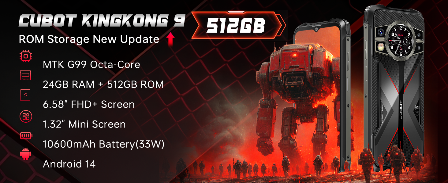 Amazon.com: CUBOT King Kong 9 Rugged Phone Unlocked Android 14 Amazon.com: CUBOT King Kong 9 Rugged Phone Unlocked Android 14