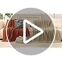 Amélie Home Chevron Chenille Knit Throw Blanket for Couch, Cozy Texture Decorative Soft Blanket for Sofa & Chair, 50"x60", Burnt Orange